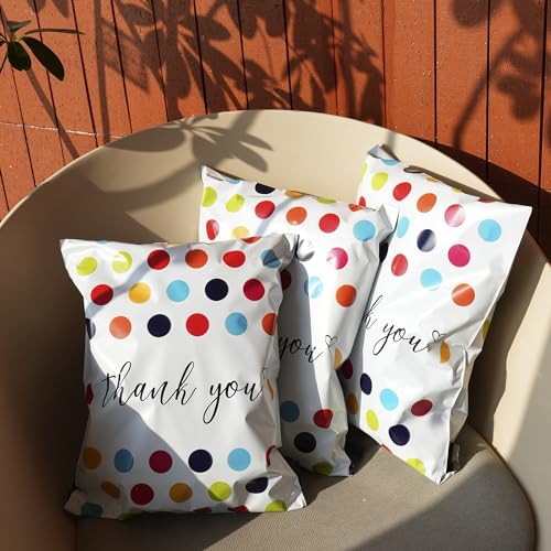 JinRuiKJ Thank You Poly Mailers 12x15.5 50 Pack, Polka Dots Design - color: Colorful Polka Dots, size: 12x15.5'' - 50 Pack