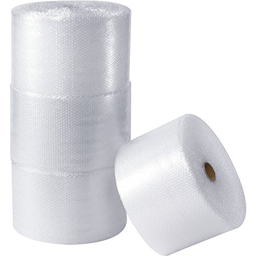 BOX USA Bubble Cushioning Wrap, 12x125', 1/2" Bubble, 4-Rolls