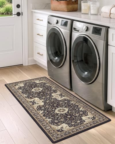 DEXI Kitchen Floor Mats Cushioned Anti Fatigue Runner Rug 23x86 Black - color: Black, size: 87"L x 24"W x 0.4"Th