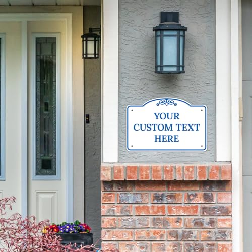 Custom Decorative Sign, Personalized Metal Sign for Business, Driveway, Home, Office Door Plaque, Blue Light Sign, 12x18 Inches, ACM, Made in USA by Sigo Signs - color: White Background, size: 12x18 ACM