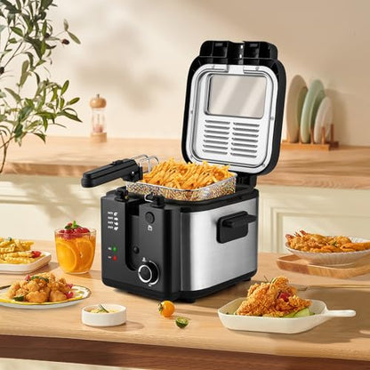 SUSTEAS Deep Fryer with Basket, Electric Deep Fryers for Home Use, 2.25Qt - size: 2.5L