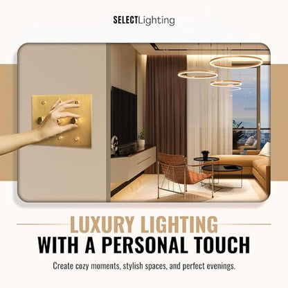 SELECT 3 Gang Solid Brass Rotary Dimmer Switch, 3-Way & 1-Way Compatible - color: Satin Brass, size: 3 Gang, style: 1/3-Way Dimmer