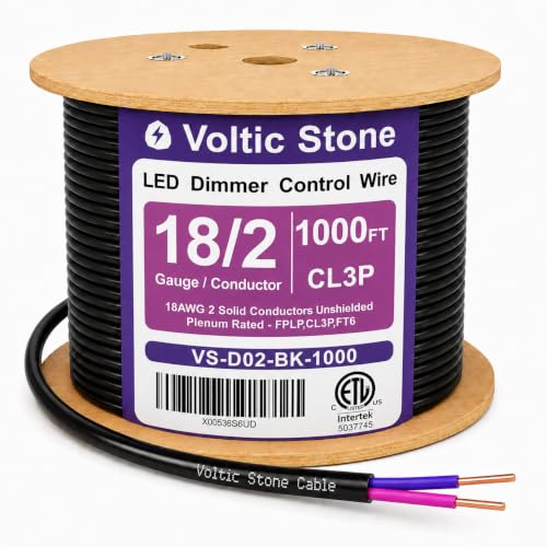 18/2 0-10V Dimming Dimmer LED Control Wire, True 18 Gauge, ETL Listed CL3P - size: 1000 FT