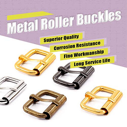 Swpeet S1175 60Pcs Heavy Duty 1 Inch / 25mm Bronze Multi-Purpose Metal Roller Buckles Metal Rings for Belts Hardware Bags Ring Hand DIY Accessories Keychains Belts and Dog Leash - style: Metal Roller Buckles