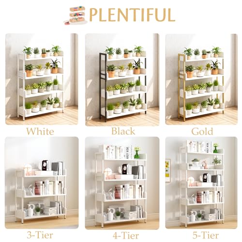 OSCHF Wide Open Shelf Bookcase, 4-Tier, Warm White - color: White, size: 4-Tier