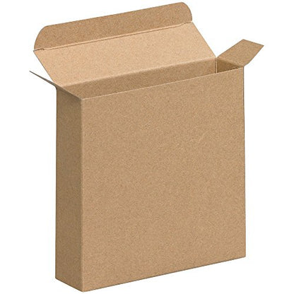 Aviditi RTC37 Reverse Tuck Folding Cartons, 4" x 1 1/16" x 4", Kraft (Pack of 500)