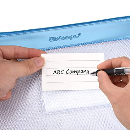 Wisdompro Zipper Pouch, 4 Pack Waterproof Mesh File Bag, Document Organizer - color: Blue/Purple