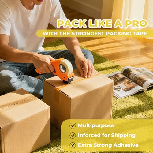 3-Inch Clear Packing Tape 24 Rolls (55 Yards, 2.0 Mil) | Industrial Heavy-Duty Sealing Tape for Warehouse, Fulfillment, Pallets & Shipping | Ultra Strong Adhesion | Fits 3-Inch Tape Dispensers