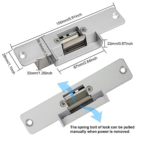 YiToo Fail-Safe Electric Strike Door Lock with 433MHz 12VDC Remote Control for Access Control System - style: With Fail-safe Strike Lock