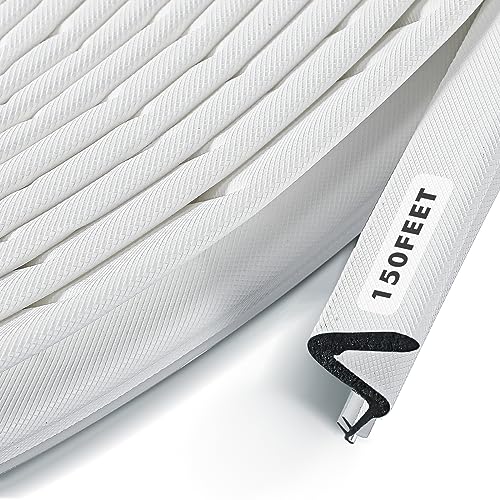 BBTO Weather Stripping Door Window Seal V-Shaped Foam Kerf,150 Feet,White - color: White, size: 150 Feet