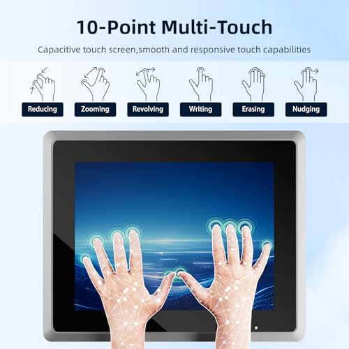 12.1" Fanless Industrial Panel PC, All-in-One Touchscreen Computer - color: 16GB RAM 256GB SSD