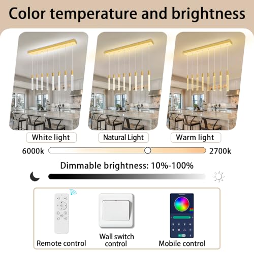 8-Lights Silver Hanging Pendant Light Modern Dimmable LED Crystal Chandeliers Bubble Crystal Pendant Light for Kitchen Island Dining Room Bedroom Living Room Over Table - color: Gold, size: Rectangle 8-Light