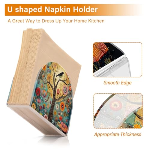 Tree of Life Napkin Holder for Table Acrylic Tissue Dispenser - color: Tree of Life