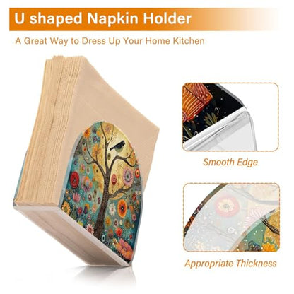Tree of Life Napkin Holder for Table Acrylic Tissue Dispenser - color: Tree of Life