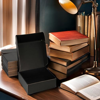 9x9x3 Black Shipping Boxes for Small Business, Packing, 25 Pack - color: Black, size: 9x9x3 inch