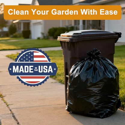 250 Pack, 30-33 Gallon Trash Bags, Medium Duty Black Garbage Bags 32"x38", Plastic Bolsas de Basura, Durable & Puncture-Resistant, Made in USA for Kitchen, Yard, Office - style: 33Gal-250 pcs-0.6