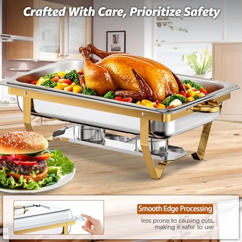 Chafing Dishes for Buffet, 9QT 5 Pack Chafing Dish Buffet Set - size: 5 Pack Gold