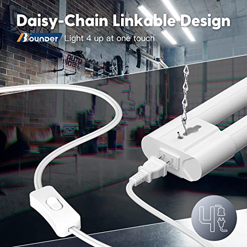 BBOUNDER 10 Pack 4FT LED Shop Light, 6500K, 40W=250W, 4400LM, 4 Linkable - color: White