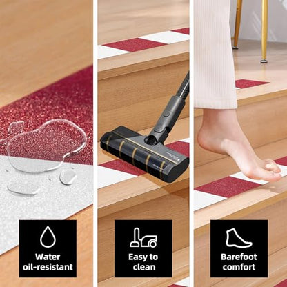 Reniteco 2" x16.5Ft Anti Slip Tape Red/White Stripes 1PC - color: 07-Red&White, size: 2in x 16.5Ft