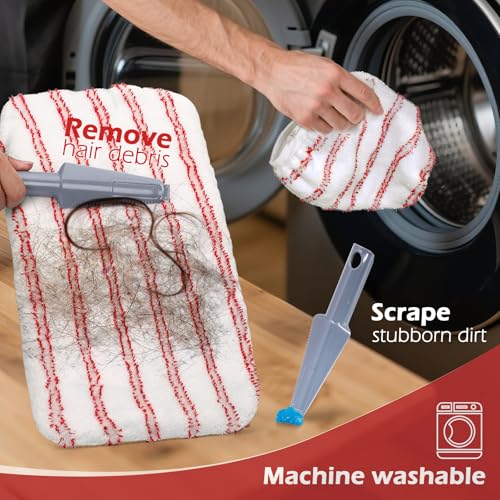Masthome Extra Large Microfiber Flat Mop,Dust Mop with Cleaning Scraper - color: Red Extra Large