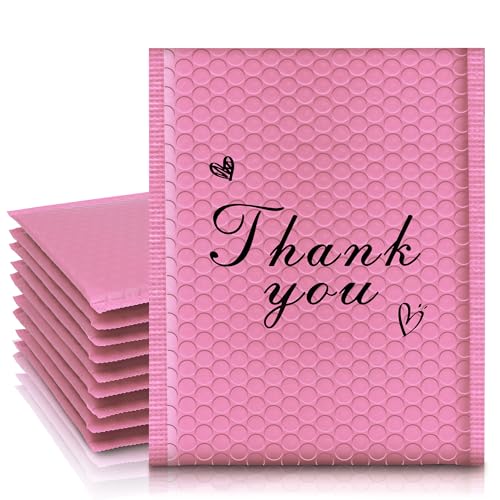 Thank You Bubble Mailers 8.5x12'' 25 Pack, Self Sealing Padded Envelopes, Strong Adhesion Bubble Envelopes, Waterproof Mailing Envelopes, Cushioning Shipping Envelopes - Pink - color: Thank You Hot Pink, size: 8.5x12" 25Pcs