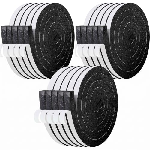 Pangda 147ft Weather Stripping Door Seal, 1" x 1" Foam Tape for Winter - color: Black, size: 1in X 1in X 147ft