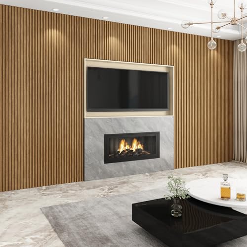 Slat Wall Panel 8-Pack, 108’’x6.1’’, Oak - size: 108’’x6.1’’-Oak