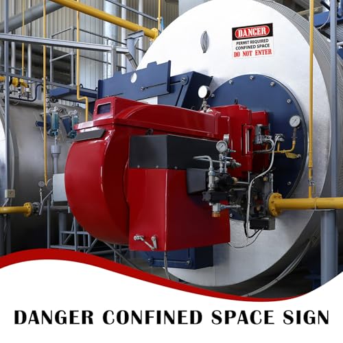 Kingdder 20 Pack Danger: Permit-required Confined Space, Do Not Enter Sign, 10" x 7" Permanent Self Adhesive Vinyl Labels, Confined Space Safety Warning Label, Waterproof & UV Resistant