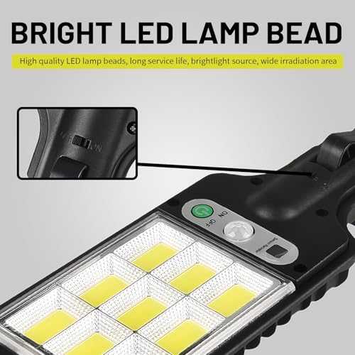 Solar wall Lights Outdoor, Solar Lights Outdoor Wide Angle Solar Flood Lights Motion Sensor Dusk to Dawn Remote Control Waterproof IP66, Parking Lot Lights Commercial for Yard (4, COB)