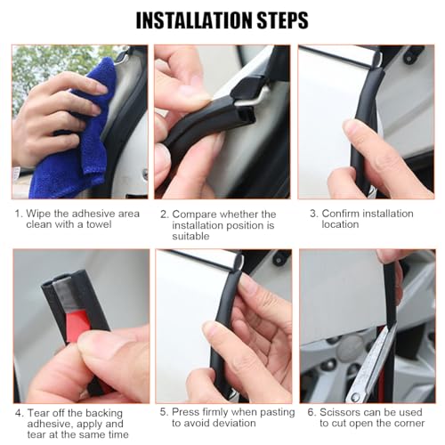 Osilly Adhesive Rubber Car Door Seal Strip, White - color: White, size: Style C-32FT