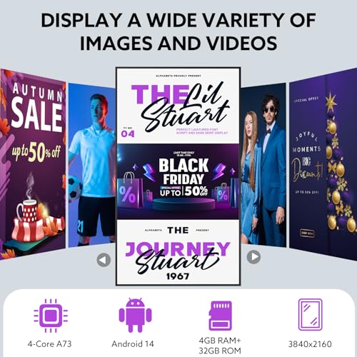 Digital Signage, 55 Inches Digital Signage Display, LED Screen High Brightness Advertising Display Kiosk, High Brightness Android Vertical Horizontal Poster with Content Management System - size: 55 Inches