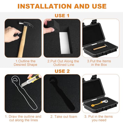 Eunice 16" x 12" Foam Inserts, 4 Pcs 2" Pick & Pluck + 4 Pcs 0.4" Padding - size: 4PCS-16*12*2 + 4PCS-16*12*0.4 Inches
