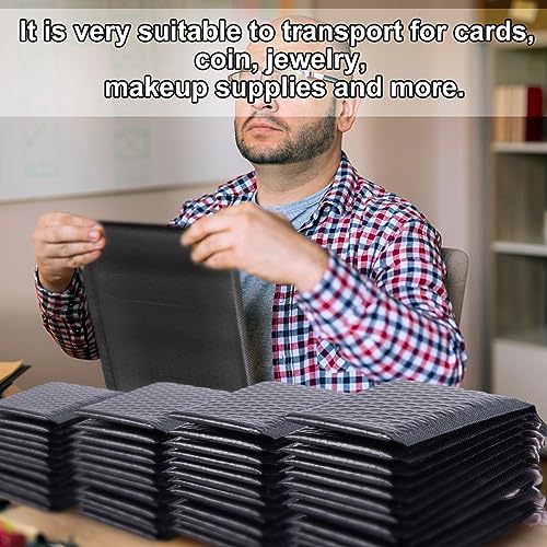 Henoyso 100 Pcs Black Bubble Mailer 4 Sizes Self Adhesive Padded Envelopes - color: black