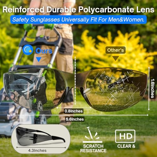 Safety Glasses Ansi Z87.1 Clear Safety Glasses Bulk Impact Scratch Resistant Lens Protective Eyewear for Men Women - color: 18pcs Clear+18pcs Gray