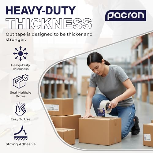 Clear Packing Tape 2.7 MIL Thick - 36 Heavy-Duty Wrapping Tape - 110-Yard Length, 3960 Total Yards 1.88-Inch Wide Strong Adhesive Rolls for Moving, Office Packaging, Storage Organization & Warehouse - size: 36 Rolls, style: Premium (1.88 x 110)