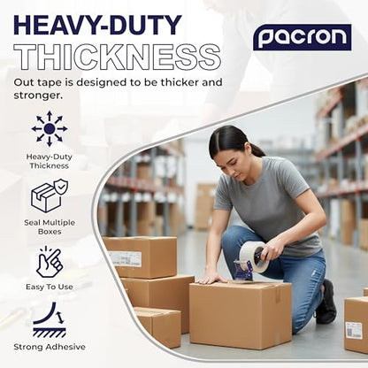 Clear Packing Tape Heavy-Duty Wrapping Tape - 55-Yard Length, Strong Adhesive Rolls for Moving Boxes, Office Packaging, Storage Organization & Warehouse Shipping (Heavy Duty (1.88 x 110), 6 Rolls) - size: 6 Rolls, style: Heavy Duty (1.88 x 110)