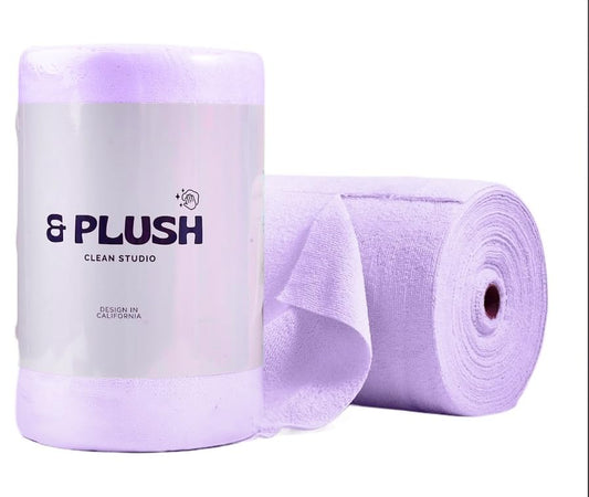 & PLUSH Microfiber Cleaning Cloth Roll - 50 Pack, Tear Away Microfiber Towels, 12" x 12", Reusable, Washable, Streak Free, Ultra Absorbent Dish Rags for Car, Home, Garage or Shop (Purple) - color: Purple