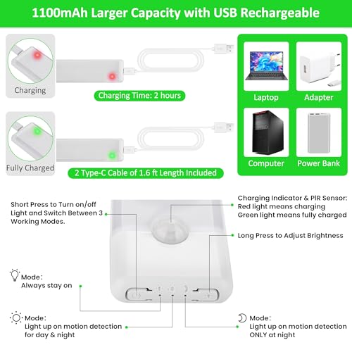 Motion Sensor Under Cabinet Lights, 2-Pack, Neutral White, 8 inch - color: Neutral White, size: 8 inch