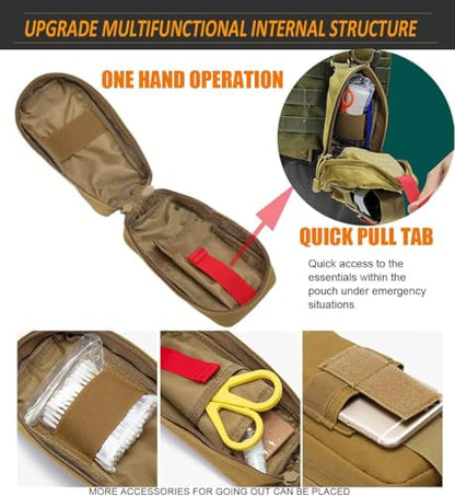 Tactical Ifak Trauma Kit Emergency First Aid Stop The Bleed Ifak Refill, Ifak Med Kit Trauma Refill Military Medical Supplies Kit Pack for Duty Belt - color: GREEN