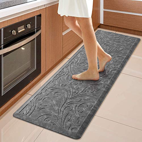 Kitchen Mat Cushioned Anti-Fatigue Comfort Standing Mat Rug for Home,Office - color: Grey, size: 1'5" x 5' (Rectangular)