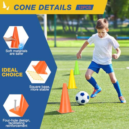 12 Inch Traffic Cones,12pcs Training Sports Cones,Parking Cones - color: colors