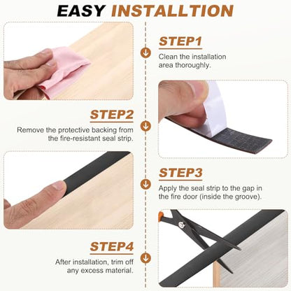 Smoke Fire Seal Strip 16.4Ft 12mm / 0.47" W x 2mm/0.08" T Black - color: Black, size: 16.4FT x 12mm / 0.47" W x 2mm/0.08" T