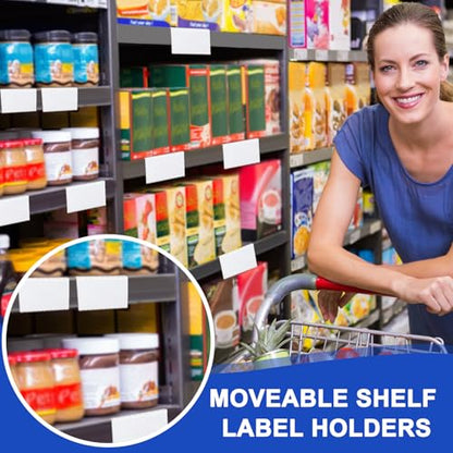 Feifeiya 12 Pcs Acrylic Shelf Talkers 4" x 2", Side Load Label Holders - size: 4" x 2"