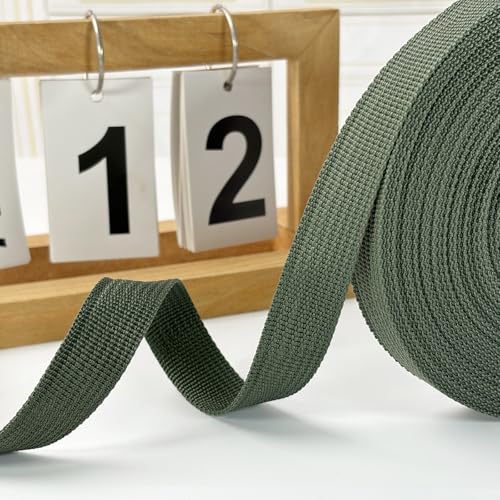 3/4 Inch Olive Green Polypropylene Webbing Straps 15Yds for Sewing - color: Olive Green, size: 15