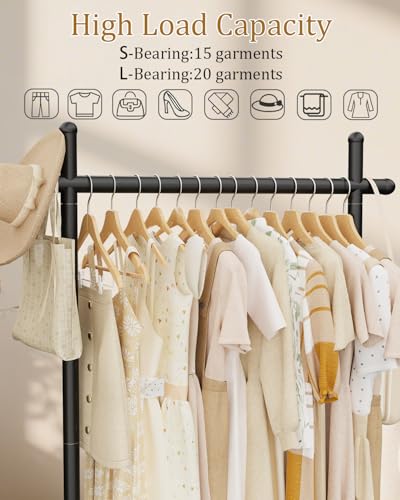 Coat Racks Freestanding with Natural Rock Base,68.9in,Black,Large - color: Black, size: 25.6*11.8*68.9in