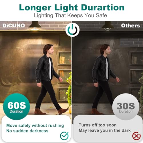 DiCUNO PIR Motion Sensor Light Bulbs, 12W, Warm White 2700K, 2-Pack - color: Warm White 2700k