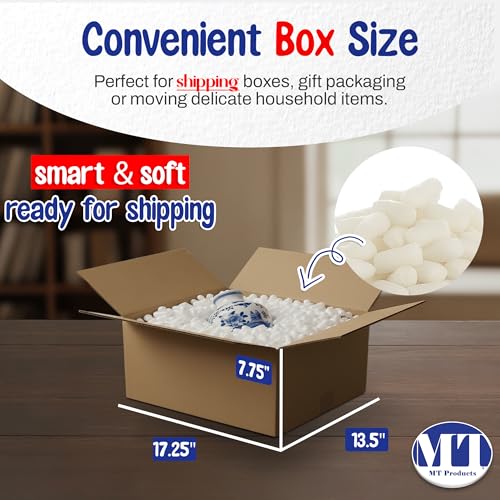 MT Products Off-White Packing Peanuts, Approximately 1 Cubic Foot