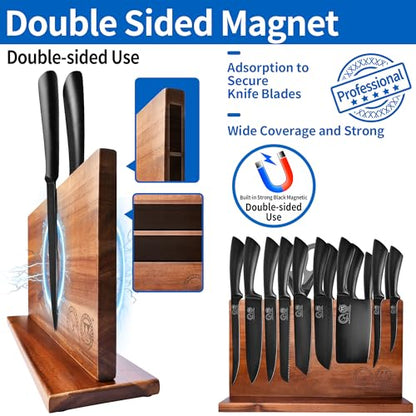 XYJ Professional Knife Sets for Master Chefs, Knife Block Set - color: Full Black, size: 16 in 1 with block