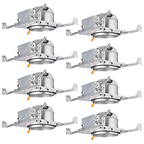 TORCHSTAR 8-Pack 6 Inch Shallow New Construction Recessed Lighting Housing - size: 6 Inch