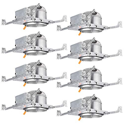 TORCHSTAR 8-Pack 6 Inch Shallow New Construction Recessed Lighting Housing - size: 6 Inch
